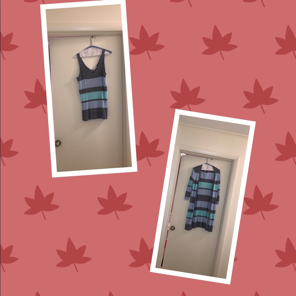 Two Piece Set Sweater Duster And Sweater Tank Set